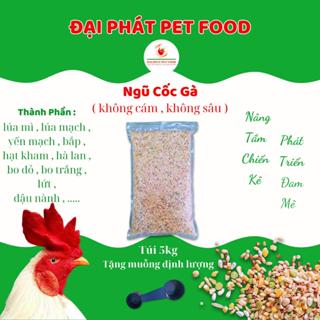 5kg Ngũ cốc hạt không cám cho gà đá kèm muỗng định lượng thức ăn