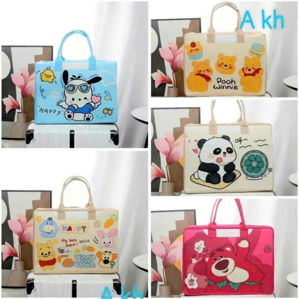 Túi đựng quần áo Cỡ Lớn Bằng Vải Nỉ Họa Tiết Hoạt Hình Dễ Thương Cho Nữ
