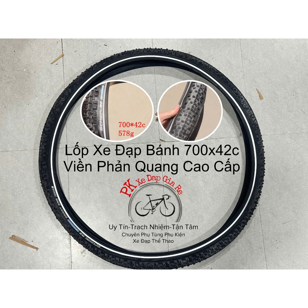 Lốp xe đạp thể thao bánh 700x42c, Săm lốp xe đạp 700x42c siêu bền, Vỏ ruột xe đạp 700c cao cấp
