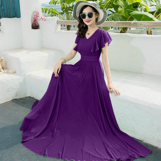ĐẦM MAXI CỔ V TAY CÁNH TIÊN ĐẦM XOÈ BIG SIZE