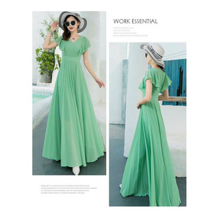 ĐẦM MAXI CỔ V TAY CÁNH TIÊN ĐẦM XOÈ BIG SIZE