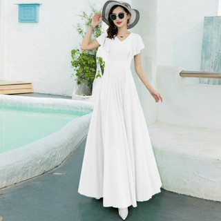 ĐẦM MAXI CỔ V TAY CÁNH TIÊN ĐẦM XOÈ BIG SIZE