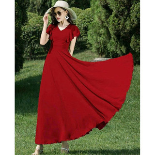 ĐẦM MAXI CỔ V TAY CÁNH TIÊN ĐẦM XOÈ BIG SIZE
