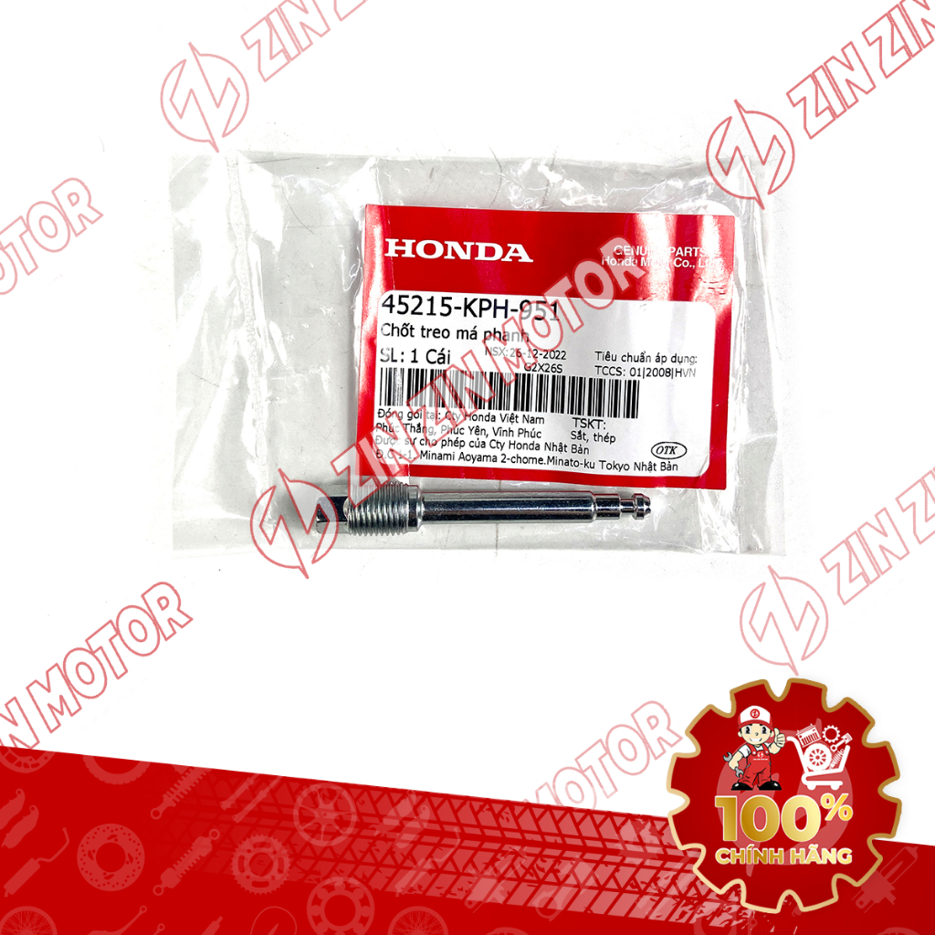 Ốc Chốt Treo Má Phanh Thắng Trước SH Mode 2020 2021 2022 2023 2024 45215-KPH-951 Chính Hãng - ZZM