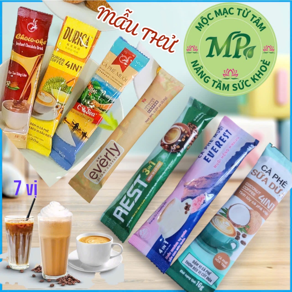 [MẨU THỬ] Sét 7 vị CF Sữa dừa, CF sầu riêng, CF Muối sea, Choco, CF Sữa, CF Muối Hồng,... Hương tinh