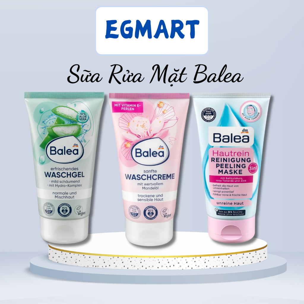 Sữa rửa mặt Balea, Cien 150ml dành cho da khô, da nhờn, da hỗn hợp, mụn hàng chính hãng Đức