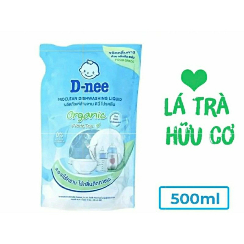 Túi nước rửa bình sữa Dnee Organic 500ml