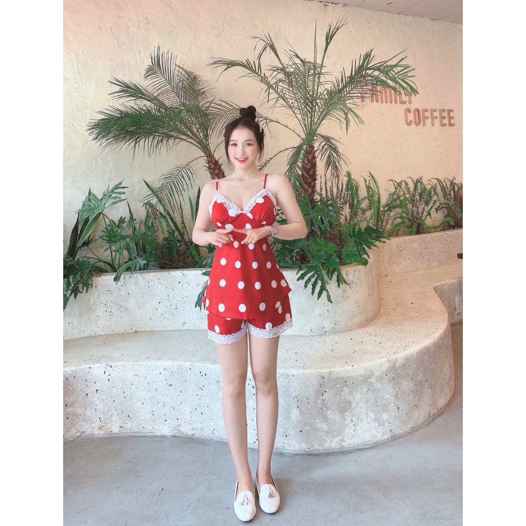 Đồ Bộ Hai Dây In Hoa Chất Lụa Cao Cấp Amaka DAMAS52