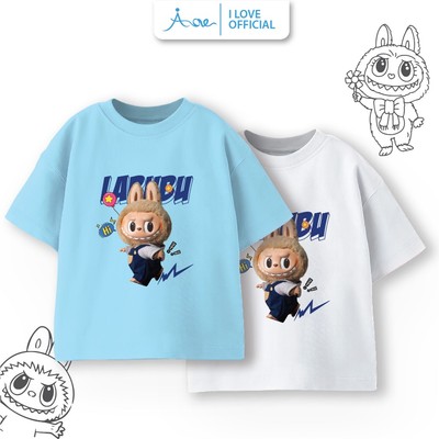 [MỚI] Áo thun cộc tay cho bé trai AORE, Áo phông tay ngắn in hình LABUBU NGẦU chất COTTON mềm mịn 9-36kg