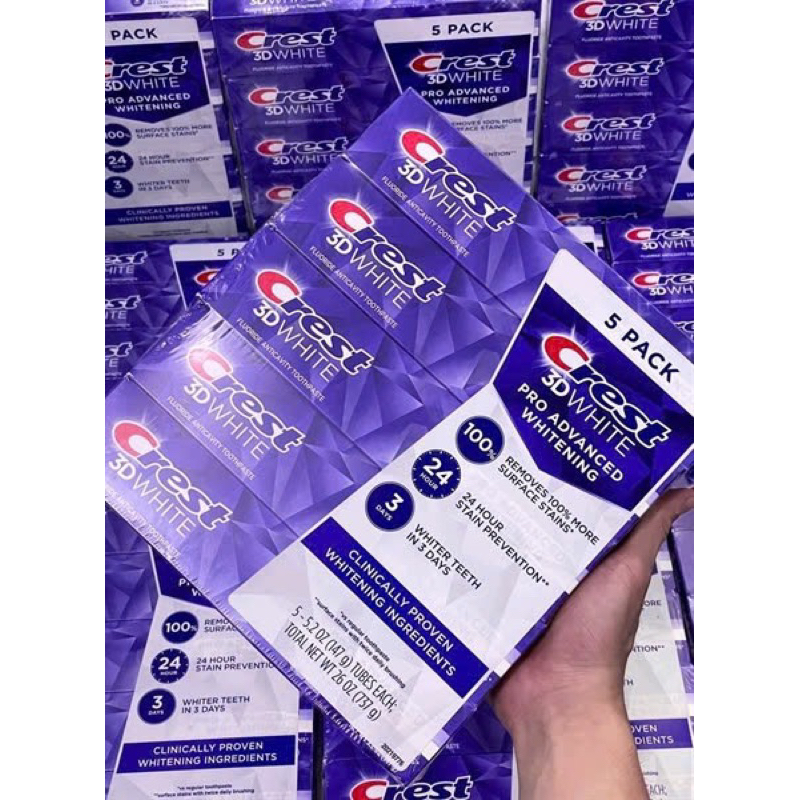 (Mẫu mới) Kem đánh răng Crest 3D White Advanced  Whitening 147g