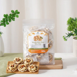Bánh hoa mai mix hạt bịch 500g bánh hạt dinh dưỡng ăn vặt tốt cho mẹ bầu, người ăn kiêng, ăn chay