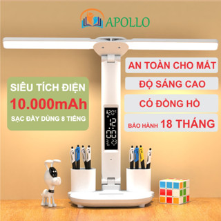 Đèn học để bàn chống cận Apollo, 2 LED tích hợp màn hiển thị, Pin tích điện 10.000mAh, hộp bút