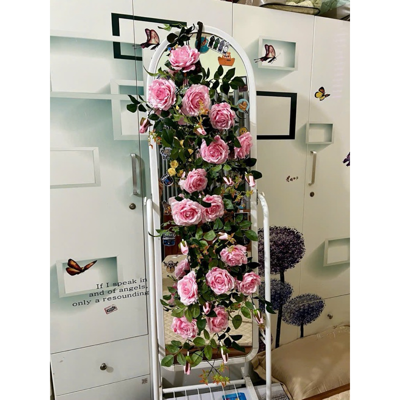 Hoa Hồng mô phỏng hoa diệp lục bảo quản treo tường cây xanh trang trí tường hoa mây hoa treo tường hoa treo tường