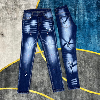 quần jean nam DSQ 4 CÚC wash lốc xoáy đẹp cá tính, chất vải dày mềm co giãn tốt form bó nhẹ hàng chuẩn shop