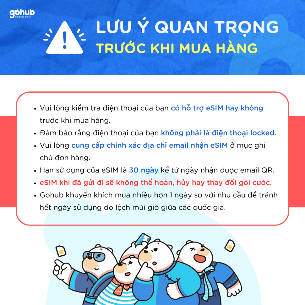 [GOHUB] eSIM 4G Thái Lan không giới hạn dung lượng DTAC 10 ngày - eSIM gửi qua email