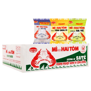 [Thùng 30 gói] Mì Miliket Hai Tôm sa tế/hải sản/tôm chua cay gói 75g