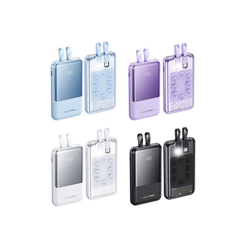 Pin dự phòng mini Remax RPP-582 sạc nhanh10000mAh có đế cao su hít - tích hợp 2 cáp QC 22.5W PD 20W (4 màu)
