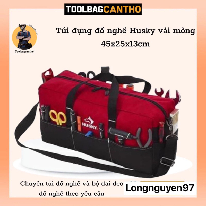 Túi đựng đồ nghề Husky vải mỏng 45x25x13cm