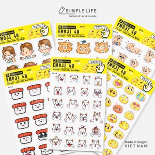 Sticker Emoji 4U Nhãn Dán Hoạt Hình Dễ Thương Trang Trí Sổ Tay Futurebook (S673)