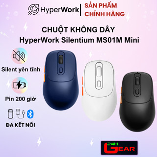 Chuột không dây HyperWork Silentium MS01M Mini - Đen / Trắng / Xanh ( Chính Hãng )