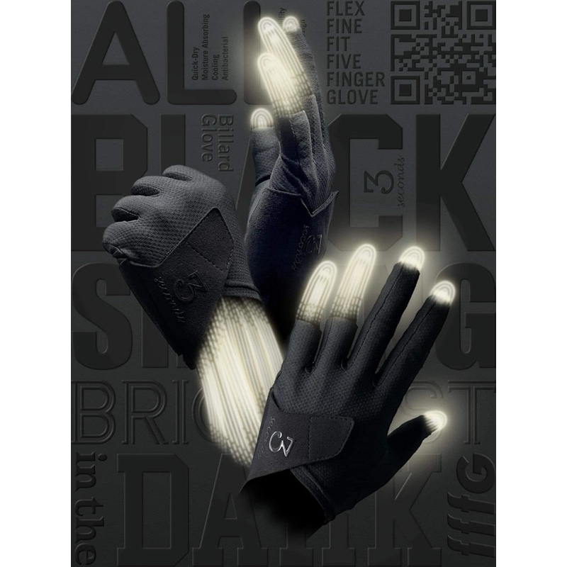 Găng tay bi-a 3Seconds Black Editon