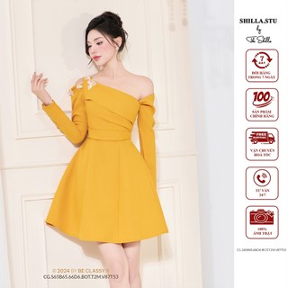 Váy đầm thiết kế cao cấp màu vàng đính hoa sang trọng [ Ảnh thật ] The Shilla-CG.S65B65.66D6