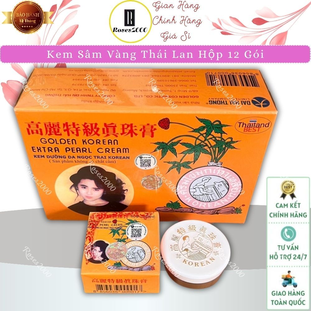  Kem Sâm Vàng Thái Lan Hộp 12 Gói 