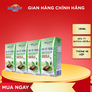 Thùng 48 hộp 180ml Sữa tiệt trùng Matcha Socola Mộc Châu Milk