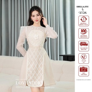 Váy đầm thiết kế cao cấp màu kem phối ren lưới sang trọng [ Ảnh thật ] The Shilla-CT.S60C85.72E2.LIM.T2.V85T52 - KEM