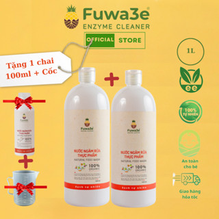 (Mua 2 tặng 2)  Nước ngâm rửa thực phẩm Fuwa3e 1L - 100% Enzyme sinh học loại bỏ độc hại