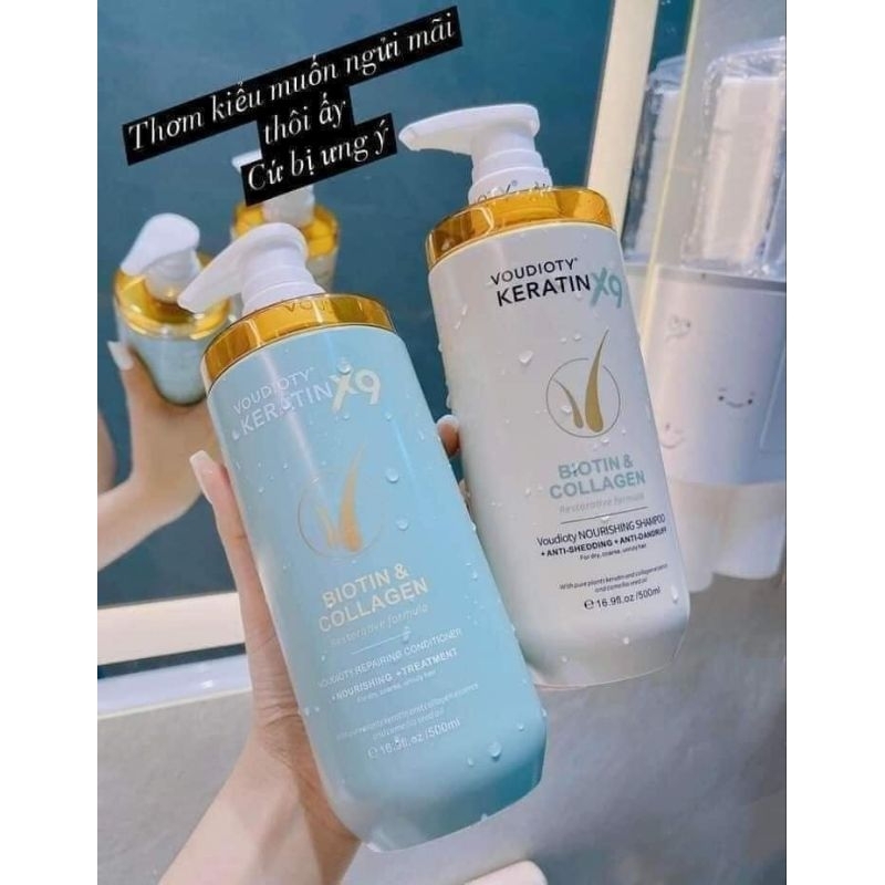 Bộ dầu gội VOUDIOTY KERATIN BIOTIN X9