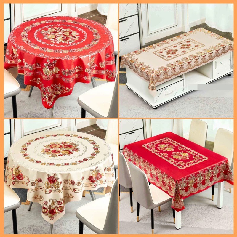  Khăn trải bàn tròn 3D 1,5m sang trọng không thấm nước chống thấm dầu mỡ dễ lau chùi -Loại 1 