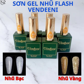 Sơn gel nhũ flash Vendeeni chính hãng màu chuẩn - 2 màu nhũ kim tuyến rất sáng (lẻ chai) - Nails Red