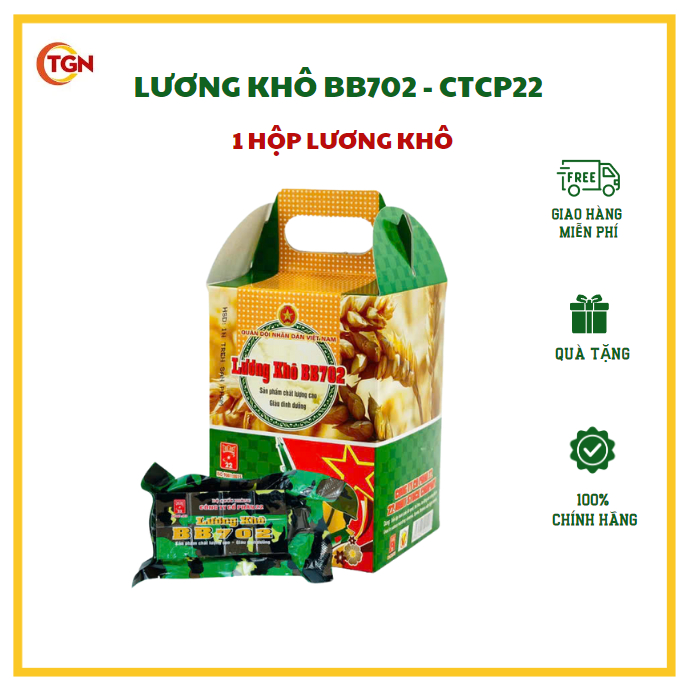Lương. khô bộ. binh. BB702  - Công ty cổ phần 22 - 1 HỘP 10 GÓI (700G)