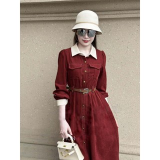 Đầm Nữ liền thân Dáng Chứ A, Váy Nữ dáng dài có đai lưng , Váy Đầm Liền Thân HL40