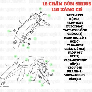 [Chính hãng Yamaha][18:CHẮN BÙN] YACS-4037 Cao su quai dè,(Cao su đỡ dây KM) SIRIUS RC-T110LEC (5)