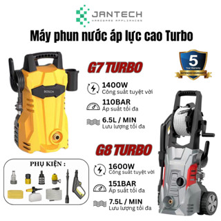 Máy rửa xe cao áp G7/G8 Turbo 3800W, lõi đồng 100%, dây thép, xịt mạnh, tiết kiệm điện