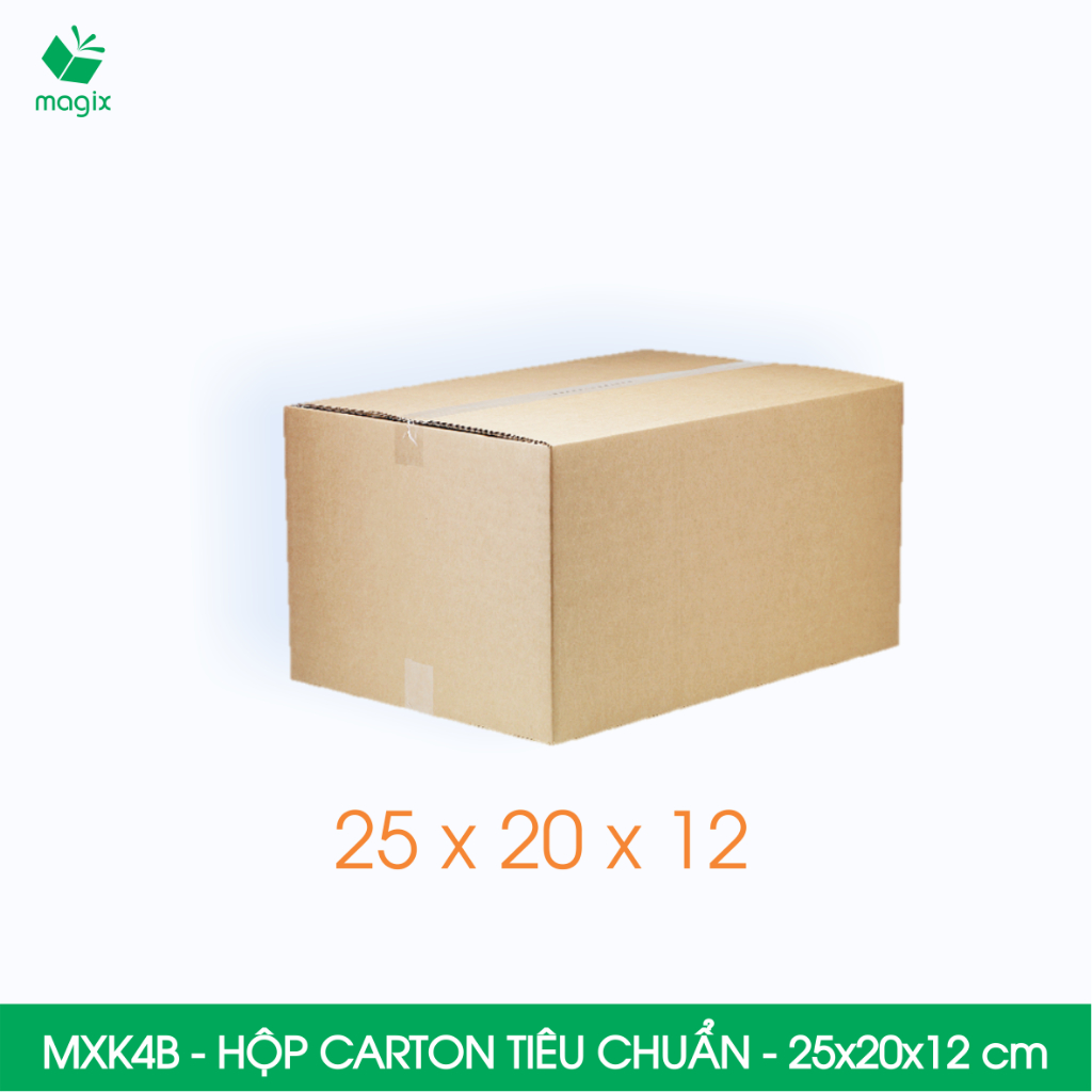 MXK4B - 25x20x12 cm - Combo 20 hộp carton đóng hàng tiêu chuẩn - Thùng giấy carton | Magix Packaging