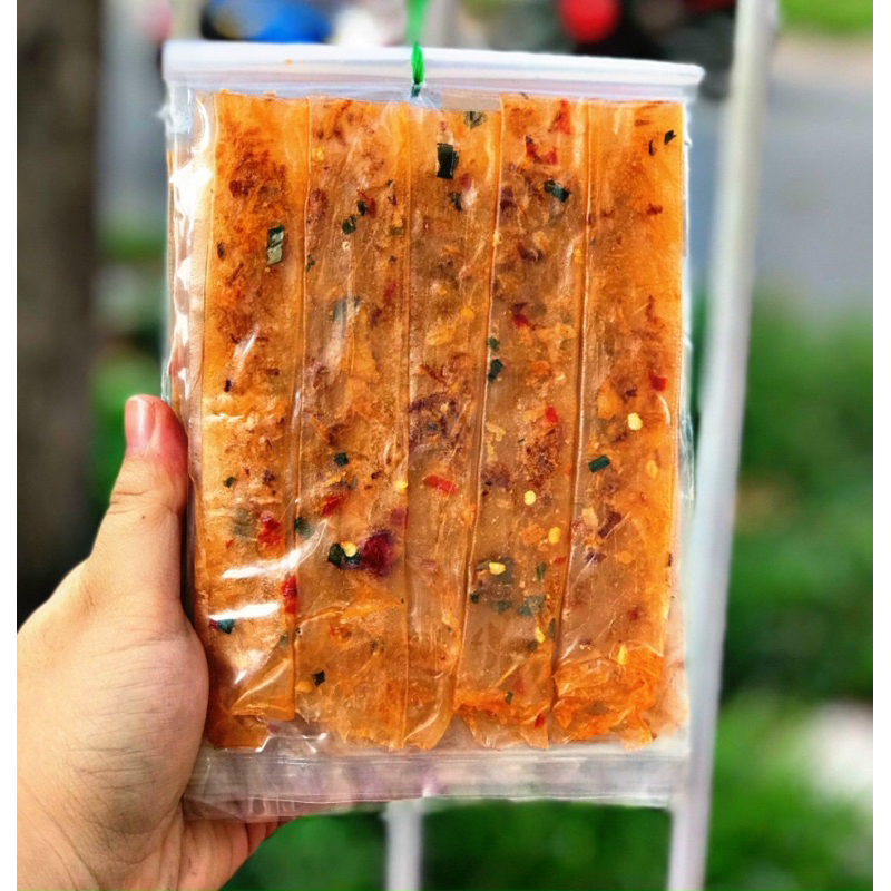 Dẻo Tôm/Dẻo Ớt Cuộn Hành Phi/Bò Đỏ/Ruốc (xâu 10 bịch)