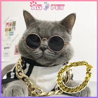  Dây chuyền vàng vòng cổ dây chuyền mạ vàng cho thú cưng - thời trang phụ kiện thú cưng-Kính thời trang cho chó mèo 