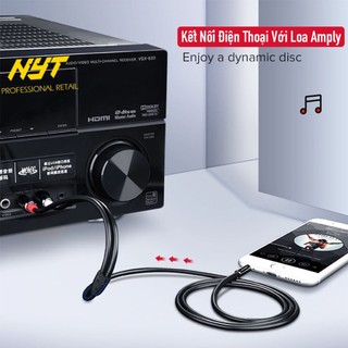 Cáp Audio 3.5mm ra 2RCA Cao Cấp NYT Đầu Hợp Kim Nhôm Jack Mạ Vàng 24K Chống Nhiễu