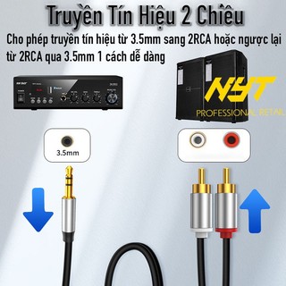 Cáp Audio 3.5mm ra 2RCA Cao Cấp NYT Đầu Hợp Kim Nhôm Jack Mạ Vàng 24K Chống Nhiễu