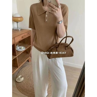 8267N  ÁO LEN TRƠN CỔ BẺ CỘC TAY NHIỀU MÀU
