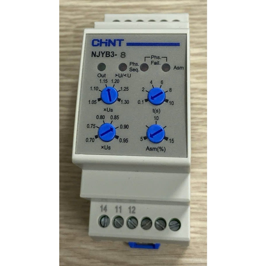 (Chint) Rơle NJYB3-8  Bảo vệ mất pha, bảo vệ cân bằng pha, quá áp , thấp áp 3 pha 380VAC
