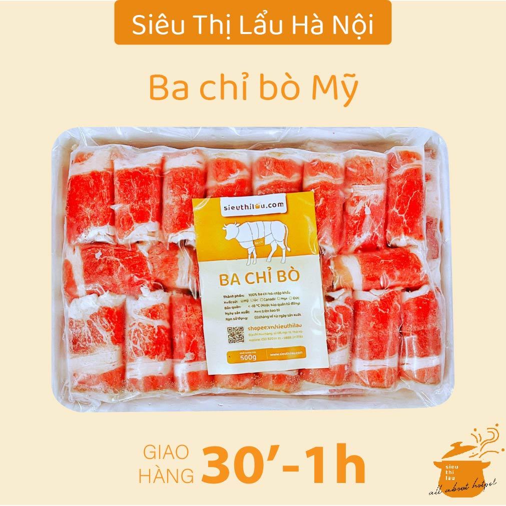 [HN] Ba Chỉ Bò Excel Mỹ cao cấp - Bò Nhúng Lẩu Siêu Mềm - Siêu Thị Lẩu & Đồ Nướng