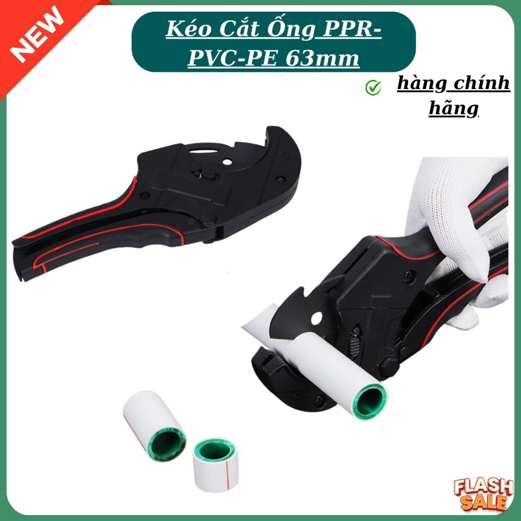 Kéo Cắt Ống PPR-PVC-PE 63mm [Tặng kèm lưỡi thay thế] Cắt từ 16mm đến 63mm