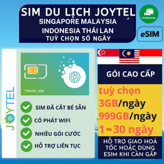 [GÓI CAO CẤP] Sim du lịch Singapore Malaysia Indonesia không giới hạn internet 4G không chặn Facebook Google