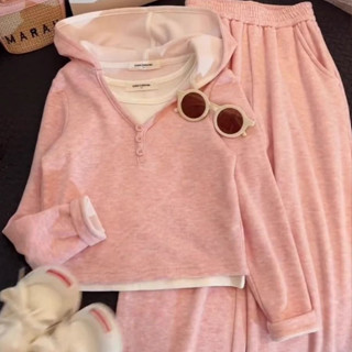 Bộ đồ bé gái, bộ vest xuân thu trẻ em, phong cách công chúa, áo nỉ có mũ trẻ em, bộ đồ hai mảnh thể thao mỏng