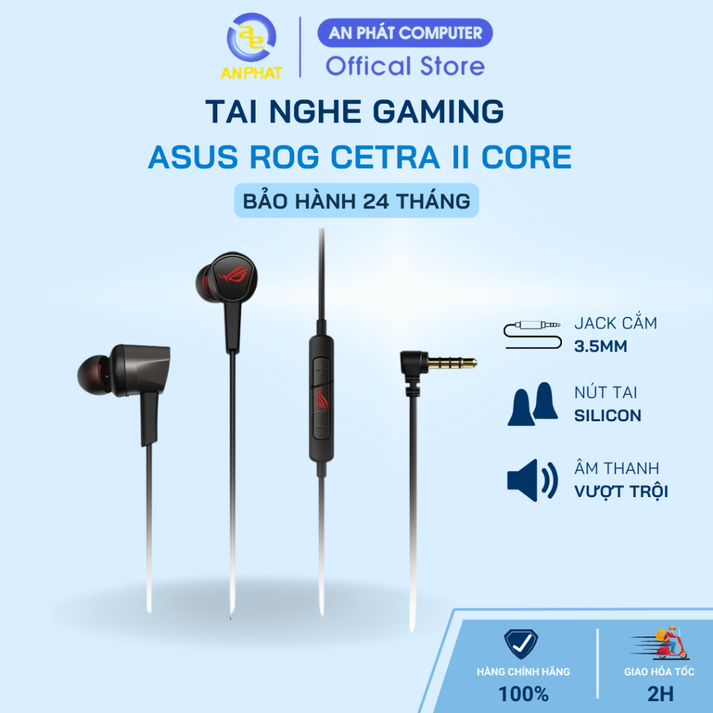 Tai nghe Asus ROG Cetra II Core - Gaming In-Ear - Hàng chính hãng