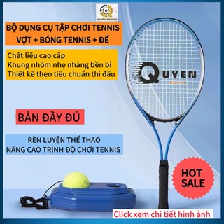 Bộ Vợt Tập Chơi Tennis Cao Cấp Kèm Dây Đàn Hồi Đế Bóng, Tập Phản Xạ Tại Nhà Phù Hợp Người Lớn,Trẻ Em